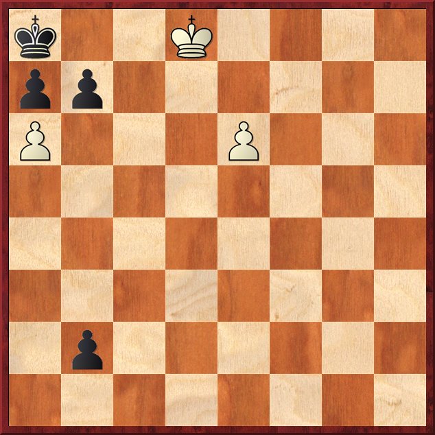 W:Kd8, Be6, a6; S:Ka8, Ba7, b7, b2