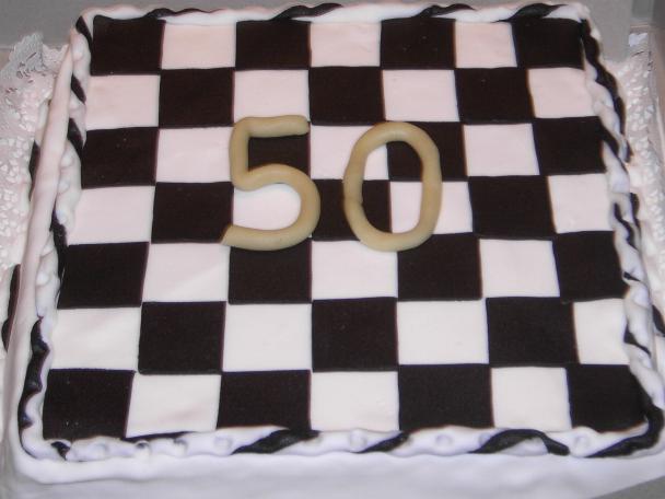 Torte mit Schachbrettmuster zum 50.Geburtstag